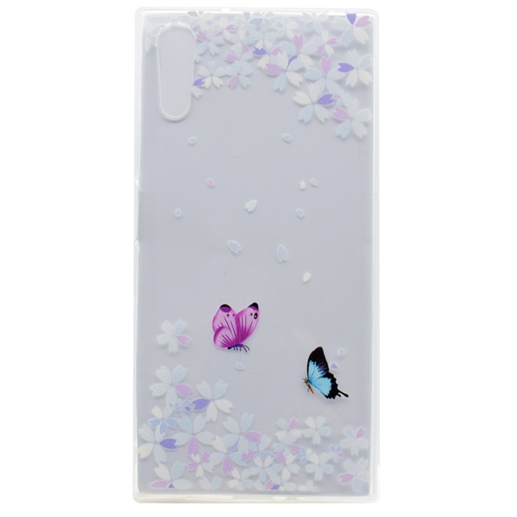 Pattern Printing TPU Case Accessory for Sony Xperia XZs / XZ - Butterflies and Flowers-1