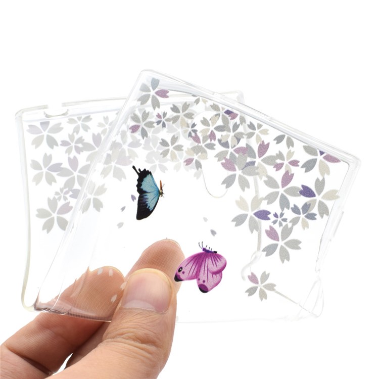 Pattern Printing TPU Case Accessory for Sony Xperia XZs / XZ - Butterflies and Flowers-5