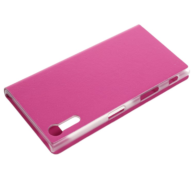 For Sony Xperia XZs / XZ View Window Litchi Leather Flip Case - Rose-4