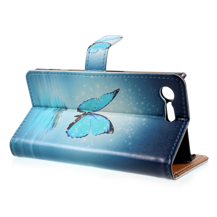 Printing Pattern Leder Geldbörse Handy Tasche für Sony Xperia X Compact - traurig Falter-3
