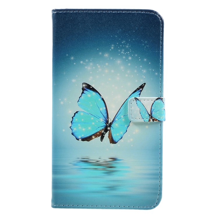 Leather Stand Case with Card Slots for Asus Zenfone 3 Max ZC520TL - Blue Butterfly-3