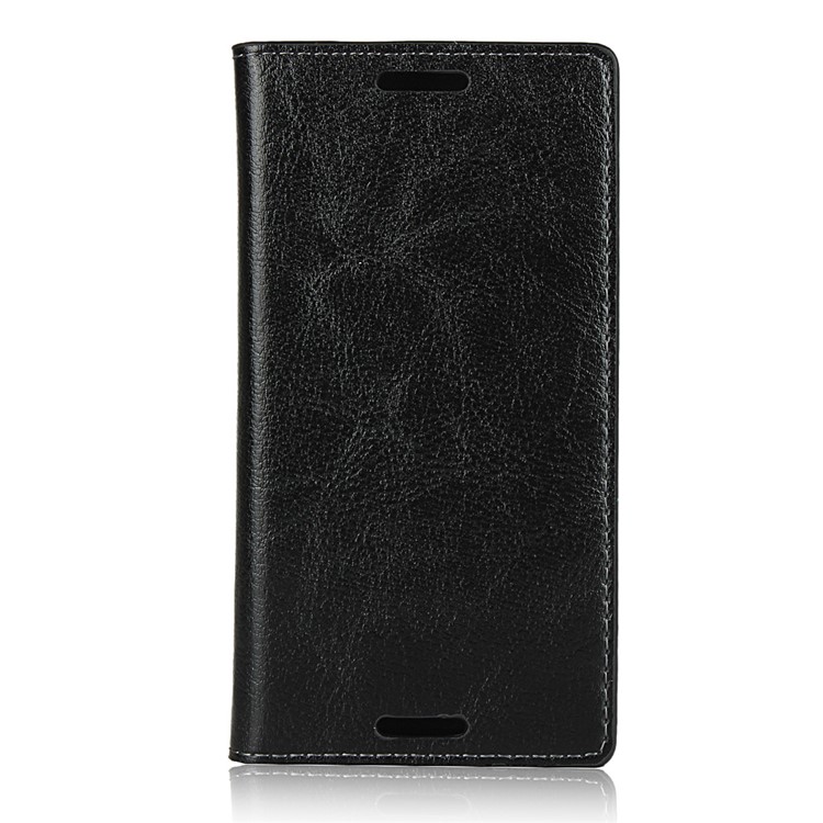 Pour Sony Xperia X Compact Crazy Horse Geothe Suptor Case en Cuir Shell - le Noir