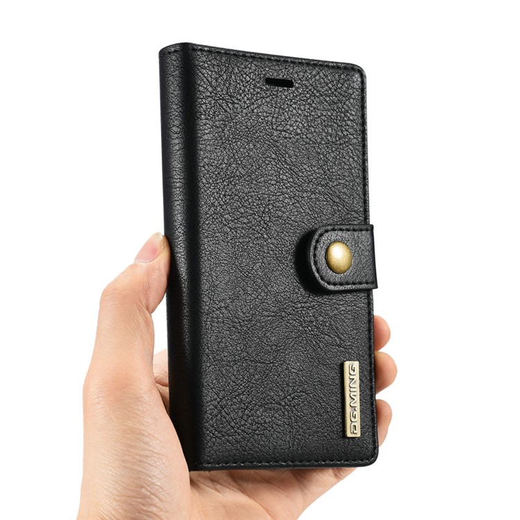 DG.MING 2 in 1 Split Leather Wallet + PC Case for Sony Xperia XZs / XZ - Black-14