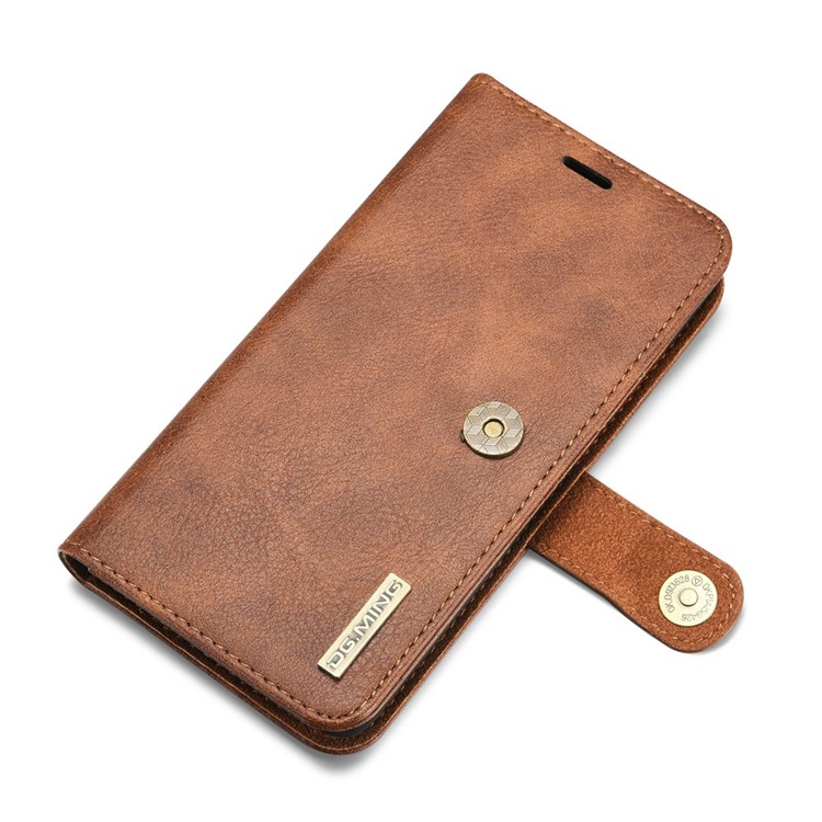 DG.MING 2 in 1 Split Leather Wallet + PC Shell for Sony Xperia XZs / XZ - Brown-7