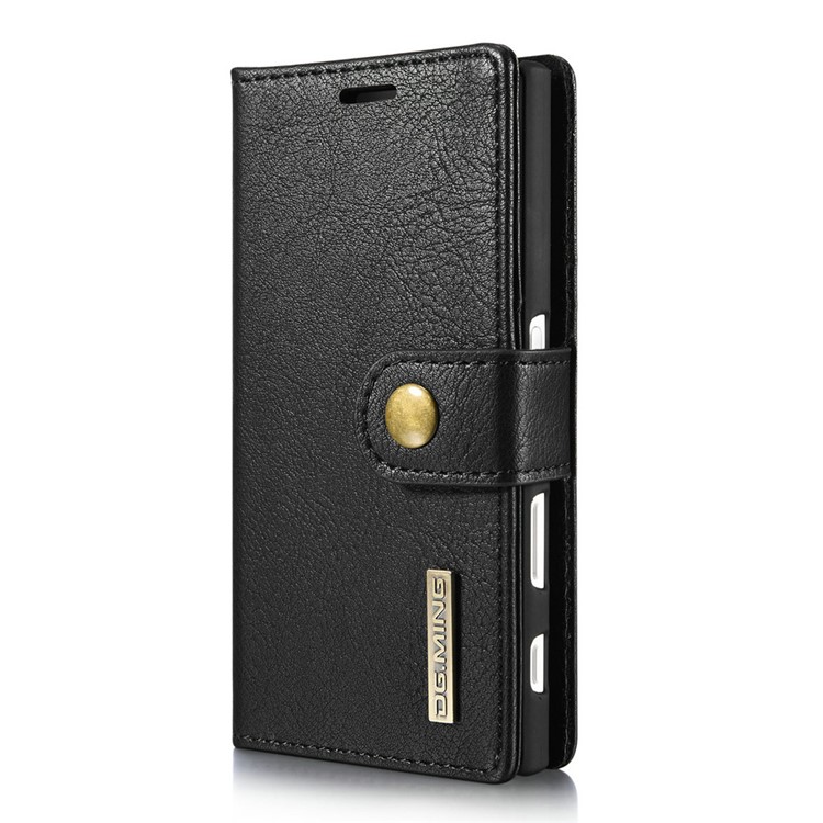 GD. MING 2 In 1 Portemonnaie Split Leder + Bewegliche PC-Tasche Für Sony Xperia X Kompakt - Schwarz-2