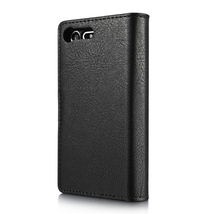 GD. MING 2 In 1 Portemonnaie Split Leder + Bewegliche PC-Tasche Für Sony Xperia X Kompakt - Schwarz-3