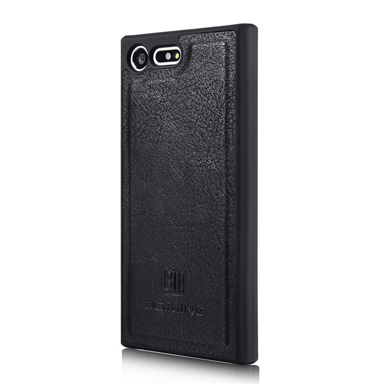 GD. MING 2 In 1 Portemonnaie Split Leder + Bewegliche PC-Tasche Für Sony Xperia X Kompakt - Schwarz-4