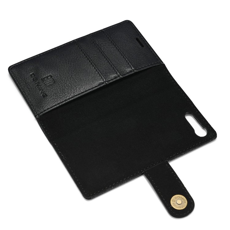 GD. MING 2 In 1 Portemonnaie Split Leder + Bewegliche PC-Tasche Für Sony Xperia X Kompakt - Schwarz-6