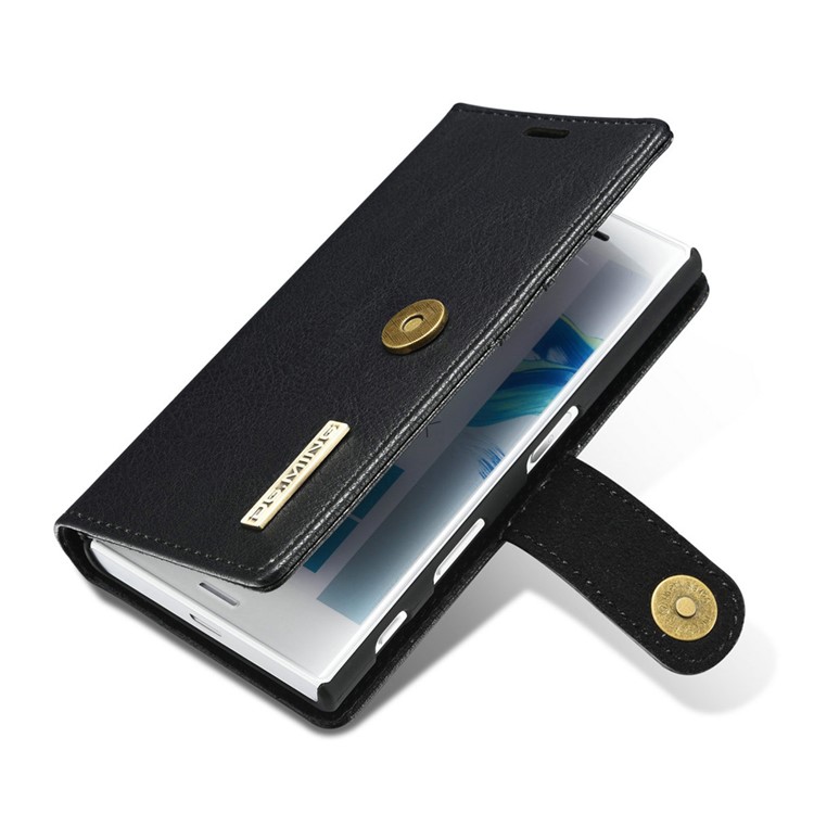 GD. MING 2 In 1 Portemonnaie Split Leder + Bewegliche PC-Tasche Für Sony Xperia X Kompakt - Schwarz-9