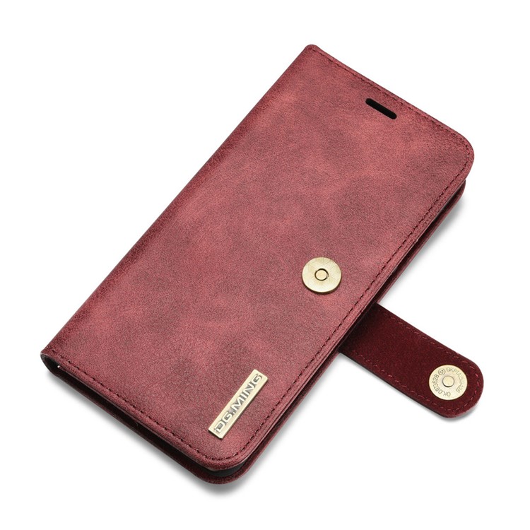 DG.MING 2 in 1 Split Leather Wallet Cover + Movable PC Case for Sony Xperia X Compact - Red-7