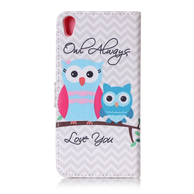 Patterned Wallet Leather Phone Case for Sony Xperia XA/XA Dual - Owl Always Love You-2
