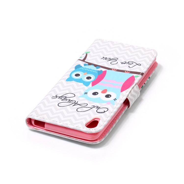 Patterned Wallet Leather Phone Case for Sony Xperia XA/XA Dual - Owl Always Love You-4