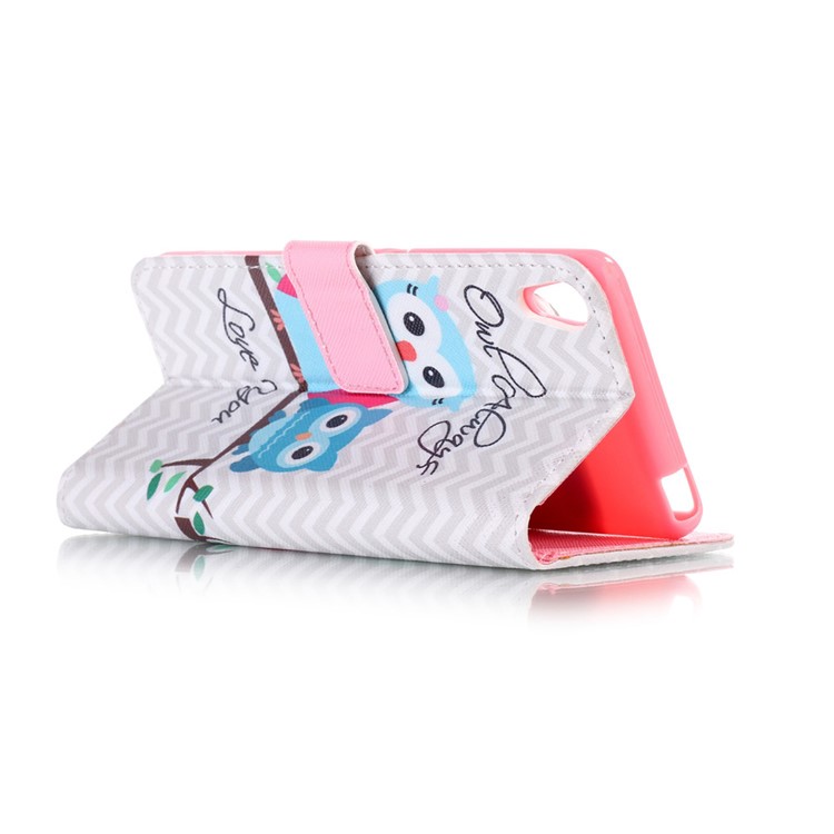 Patterned Wallet Leather Phone Case for Sony Xperia XA/XA Dual - Owl Always Love You-5