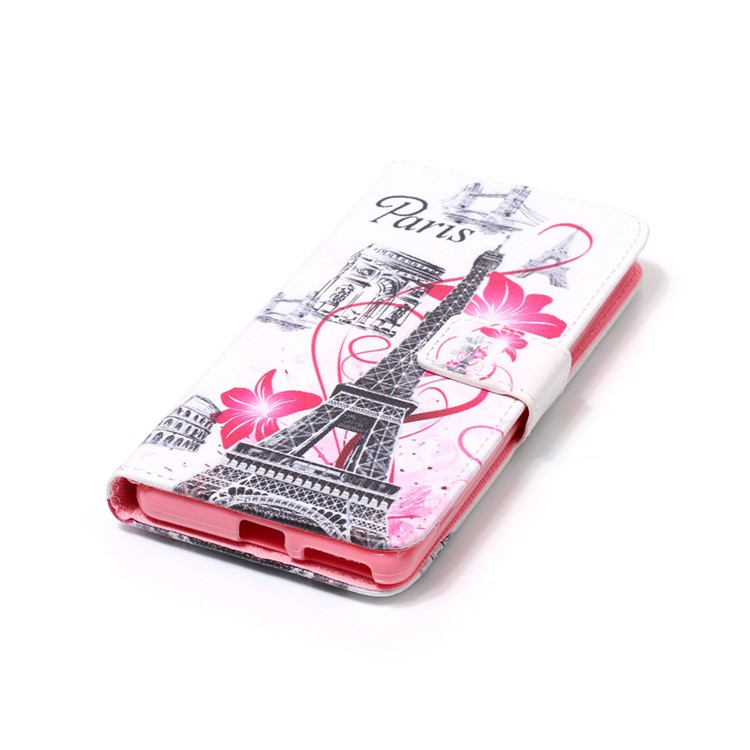 Gemusterte Leder Brieftasche Mobile Abdeckung Für Sony Xperia Xa / Xa Dual - Pariser Touristenorte-3