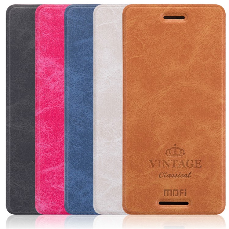 MOFI Cell Phone Case Leather Stand Card Holder for Sony Xperia XZ - Black-2