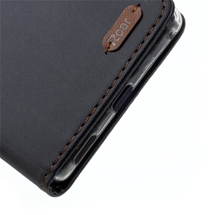 ROAR KOREA Twill Grain Leather Wallet Case for Sony Xperia XA Ultra - Black-10