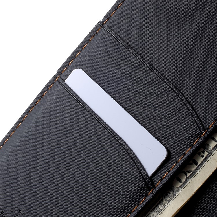 ROAR KOREA Twill Grain Leather Wallet Case for Sony Xperia XA Ultra - Black-7