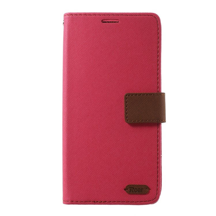 ROAR KOREA Twill Grain Leather Wallet Cover for Sony Xperia XA Ultra - Rose-1