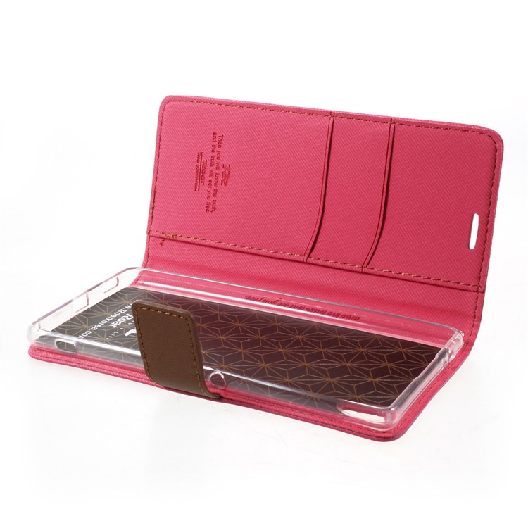 ROAR KOREA Twill Grain Leather Wallet Cover for Sony Xperia XA Ultra - Rose-6
