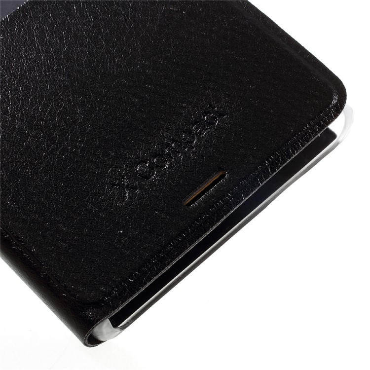 View Window Leather Mobile Phone Shell for Sony Xperia X Compact - Black-7