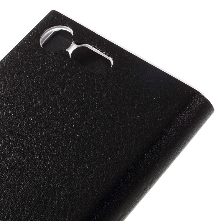 View Window Leather Mobile Phone Shell for Sony Xperia X Compact - Black-8
