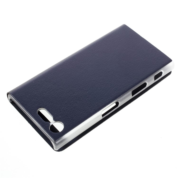 Housse mobile en cuir pour fenêtre View pour Sony Xperia X Compact - bleu foncé, bleu marine-4