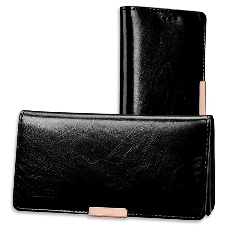 KLD Royal II for Sony Xperia XZ Genuine Leather Case Wallet Stand - Black-2