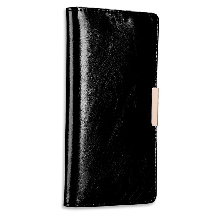 KLD Royal II for Sony Xperia XZ Genuine Leather Case Wallet Stand - Black-3