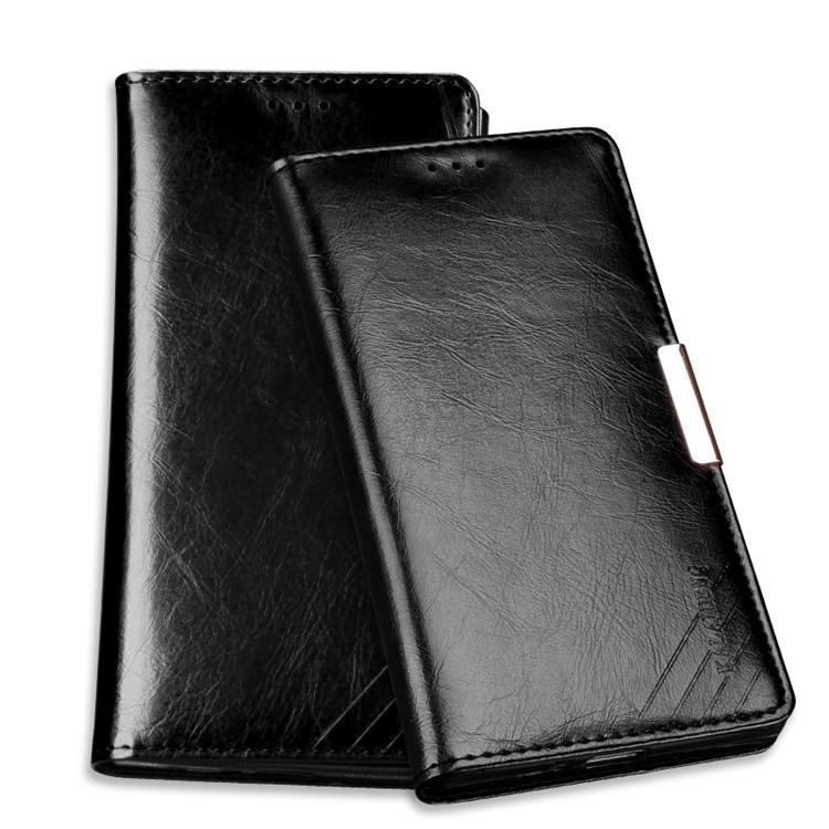 KLD Royal II for Sony Xperia XZ Genuine Leather Case Wallet Stand - Black-6