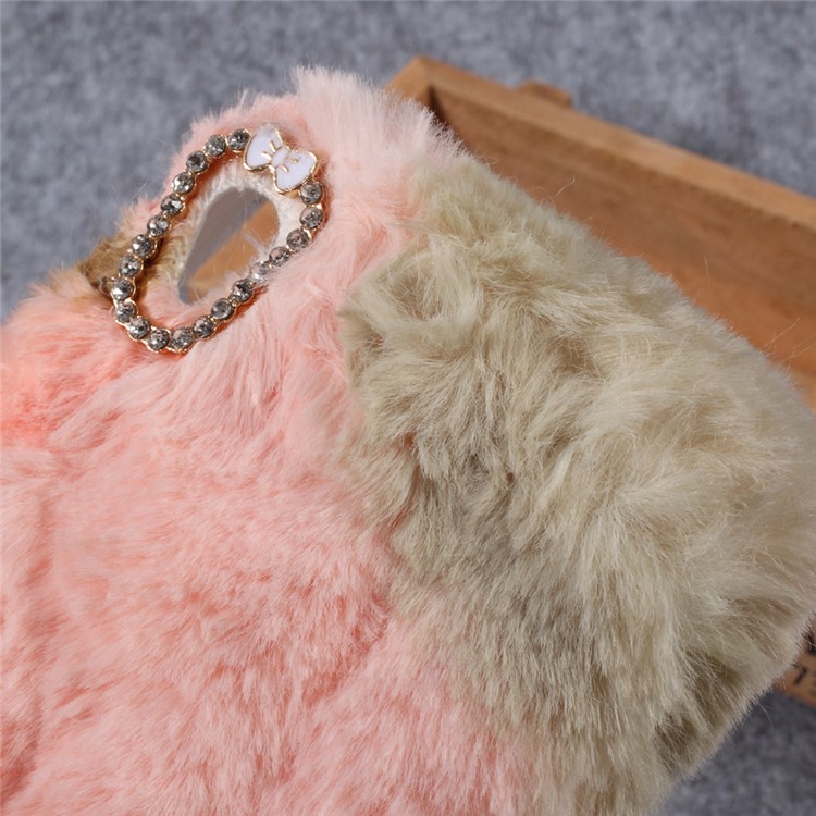 Diamond Furry Mobile Phone Case for Sony Xperia XA / XA Dual (TPU) - Brown / Pink / White-3