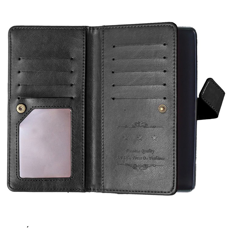 9 Card Slots Crazy Horse Leather Mobile Case for Sony Xperia C5 Ultra / Dual - Black-2