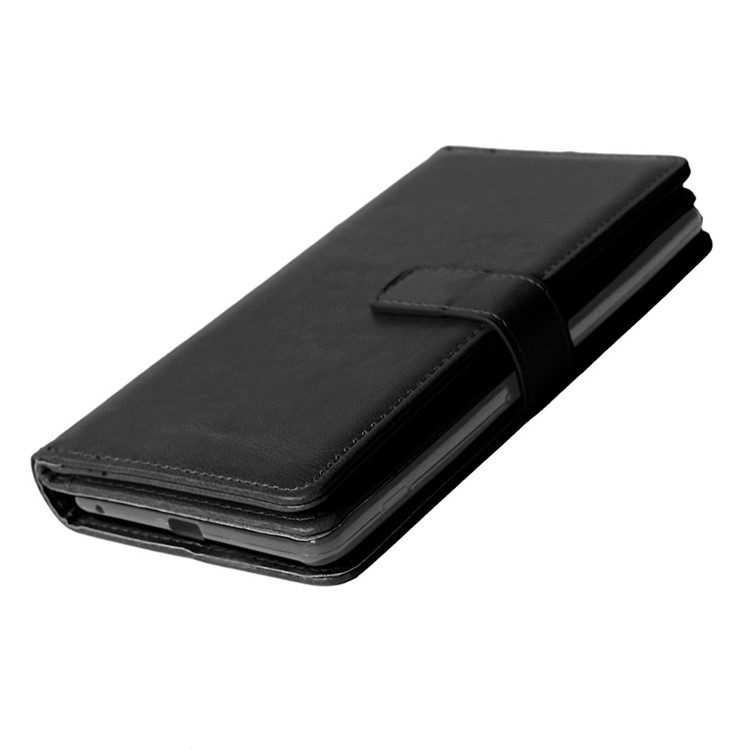 9 Card Slots Crazy Horse Leather Mobile Case for Sony Xperia C5 Ultra / Dual - Black-3
