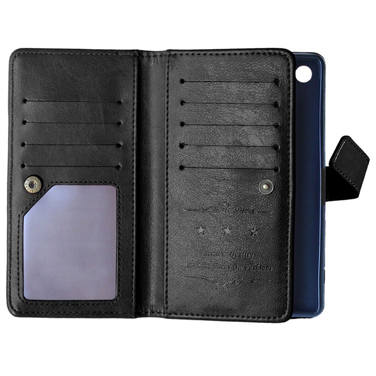 Crazy Horse Leather 9 Card Slots Wallet Stand Case for Sony Xperia M5 / M5 Dual - Black-6