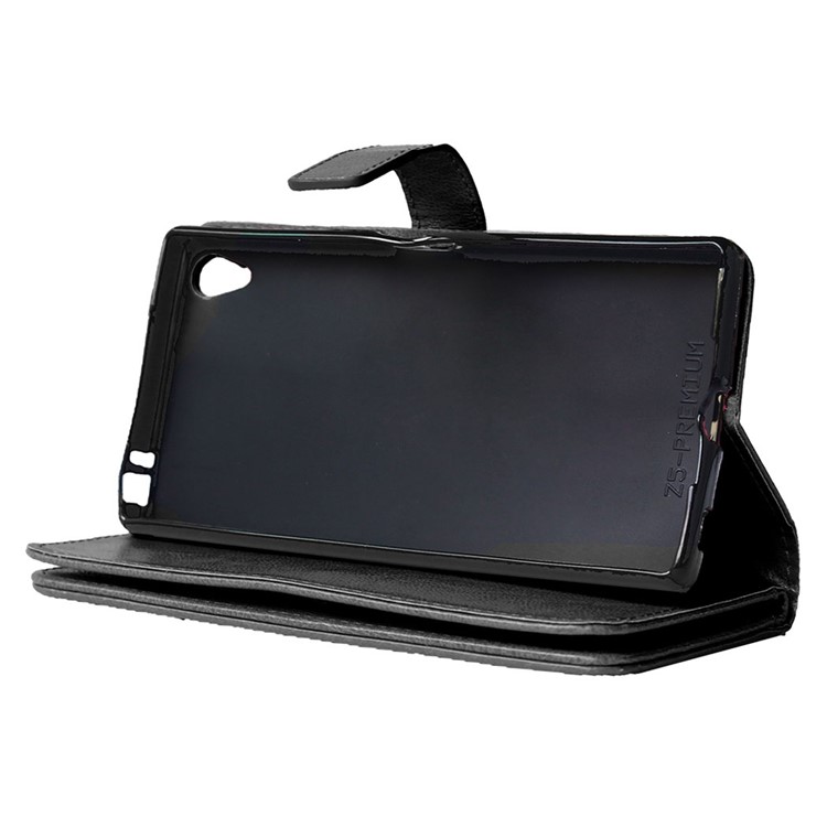 9 Card Slots Wallet Crazy Horse Leather Case for Sony Xperia Z5 Premium / Premium dual - Black-5