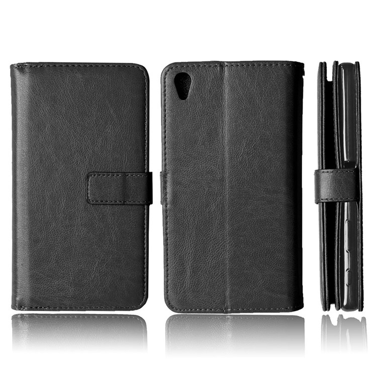 9 Card Slots Wallet Crazy Horse Leather Case for Sony Xperia Z5 Premium / Premium dual - Black-8
