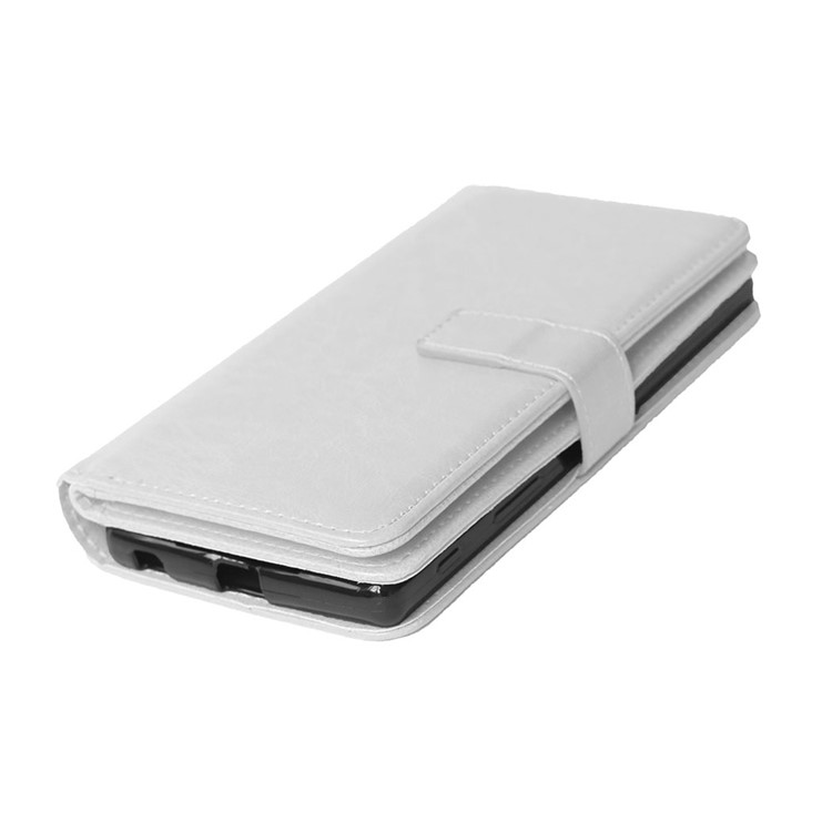 9 Card Slots Crazy Horse Leather Wallet Case for Sony Xperia Z5 Premium / Premium dual - White-3