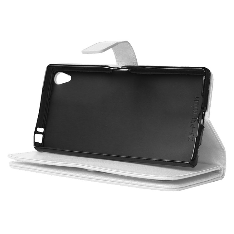 9 Card Slots Crazy Horse Leather Wallet Case for Sony Xperia Z5 Premium / Premium dual - White-5
