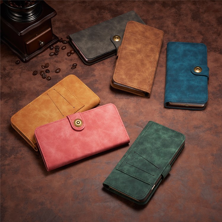 For Sony Xperia XZs / XZ Detachable 2-in-1 Vintage Leather Wallet Cover + PC Phone Case - Grey-10