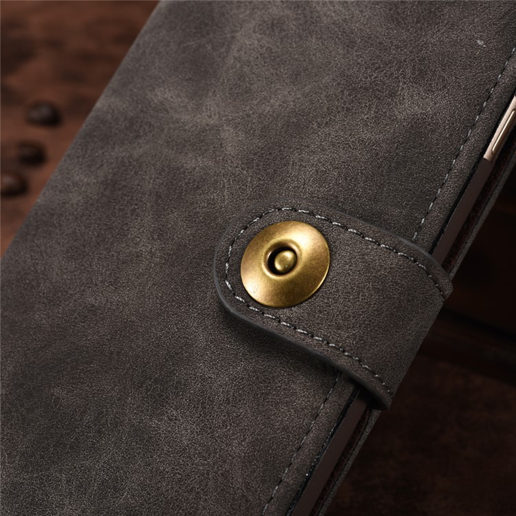 For Sony Xperia XZs / XZ Detachable 2-in-1 Vintage Leather Wallet Cover + PC Phone Case - Grey-3