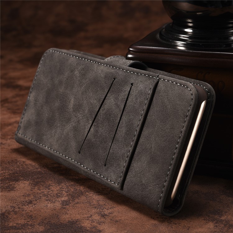 For Sony Xperia XZs / XZ Detachable 2-in-1 Vintage Leather Wallet Cover + PC Phone Case - Grey-4