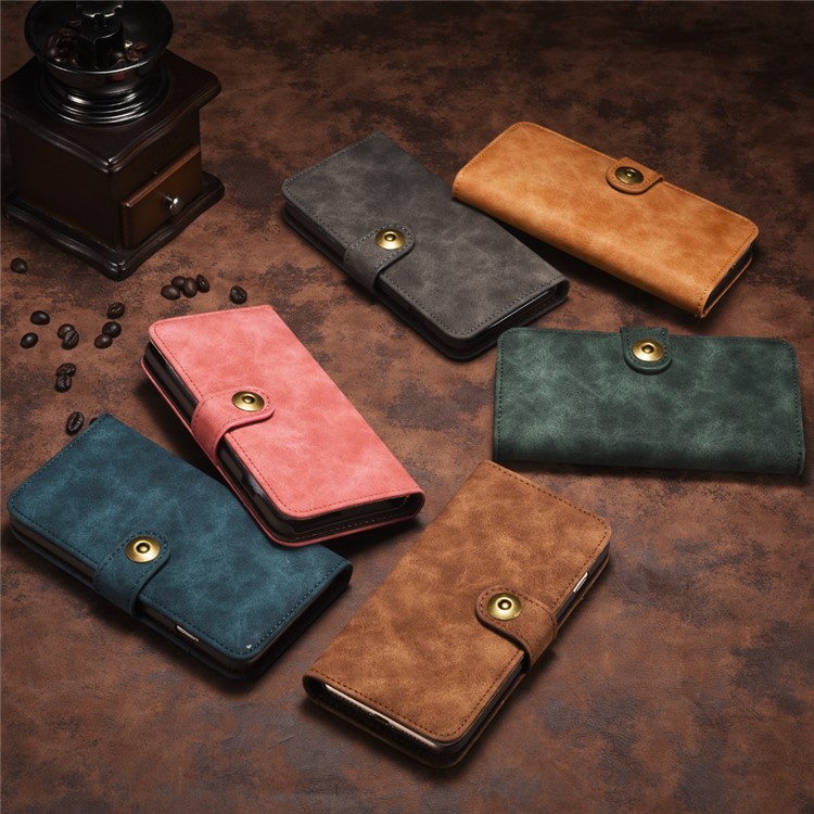 For Sony Xperia XZs / XZ Detachable 2-in-1 Vintage Leather Wallet Cover + PC Phone Case - Grey-9