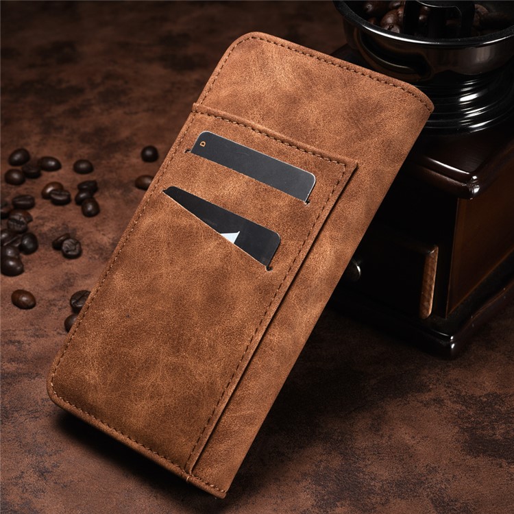2-in-1 Wallet Vintage Leather Cover + Movable PC Case for Sony Xperia XZs / XZ - Dark Brown-2