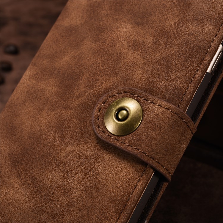 2-in-1 Wallet Vintage Leather Cover + Movable PC Case for Sony Xperia XZs / XZ - Dark Brown-3