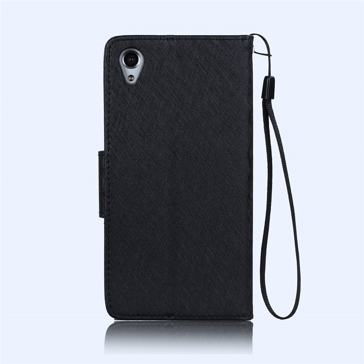 XIEKE Moon Poem Wallet Stand Leather Phone Casing for Sony Xperia X - Black-2