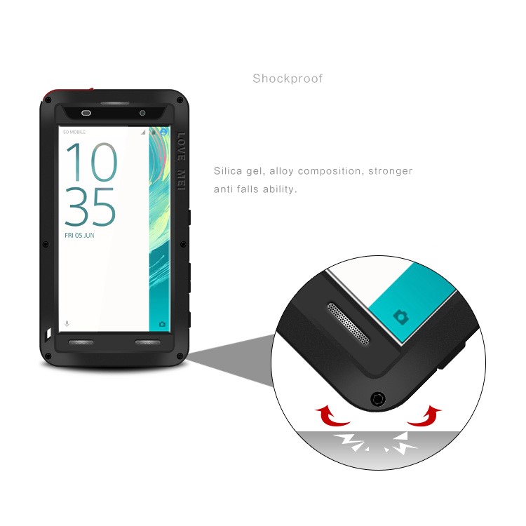 LOVE MEI Powerful Shockproof Drop-proof Dust-proof Case for Sony Xperia XA / XA dual - Black-3