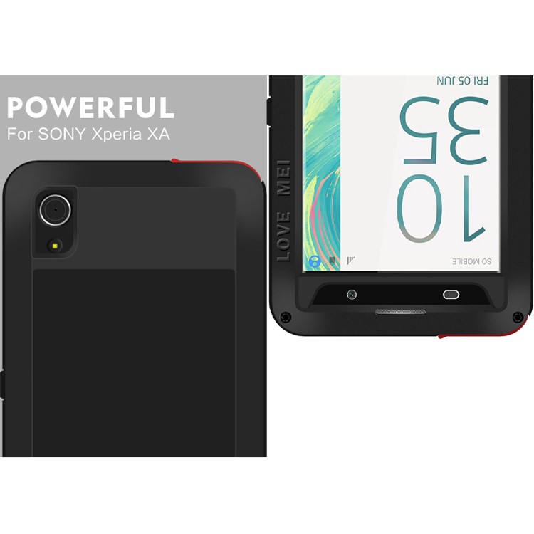 LOVE MEI Powerful Shockproof Drop-proof Dust-proof Case for Sony Xperia XA / XA dual - Black-5