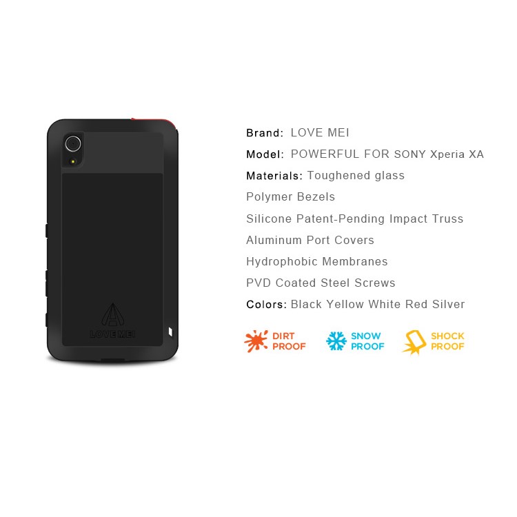 LOVE MEI Powerful Shockproof Drop-proof Dust-proof Case for Sony Xperia XA / XA dual - Black-9