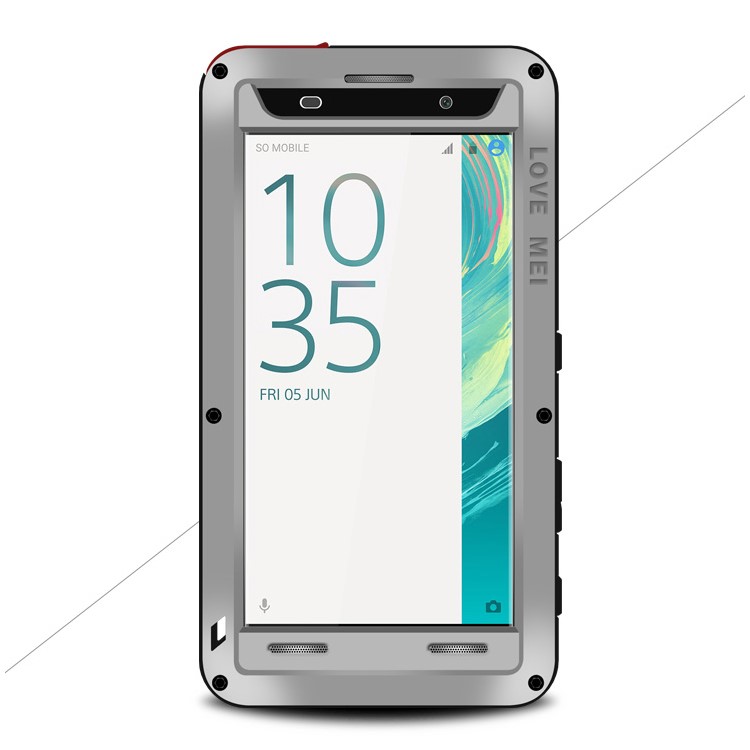 LOVE MEI Powerful Drop-proof Dust-proof Shockproof Phone Case for Sony Xperia XA / XA dual - Silver-1