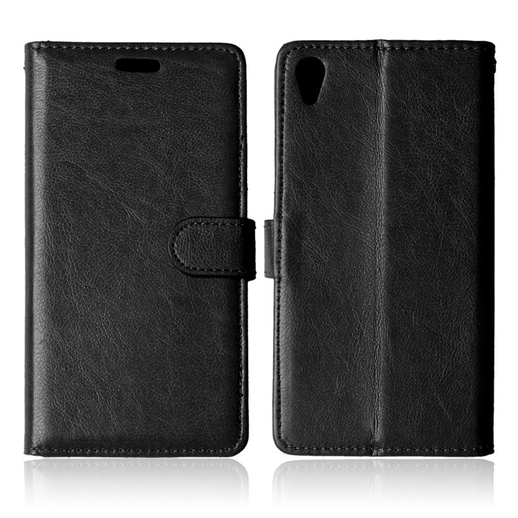 Crazy Horse Leather Case with Multi ID/Credit Card Slots for Sony Xperia Z5 / Z5 Dual - Black-2