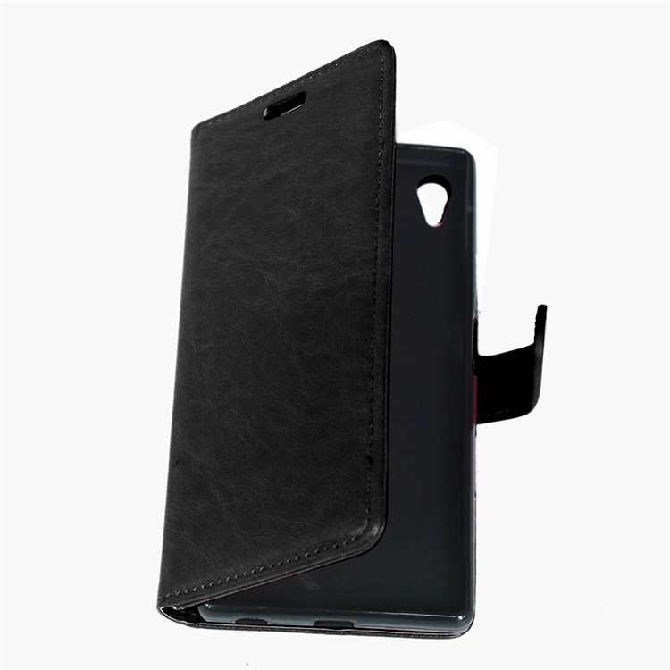 Crazy Horse Leather Case with Multi ID/Credit Card Slots for Sony Xperia Z5 / Z5 Dual - Black-5